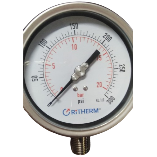 MANÓMETRO DE ACERO INOXIDABLE CON GLICERINA DIAL 4''